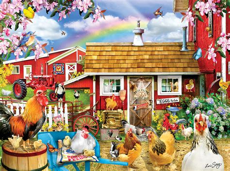 Lori Schory Springtime Chickens 1000 Teile SUNSOUT Puzzle Online