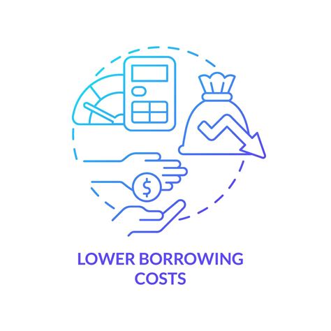 Lower Borrowing Costs Blue Gradient Concept Icon Reduce Loan Costs