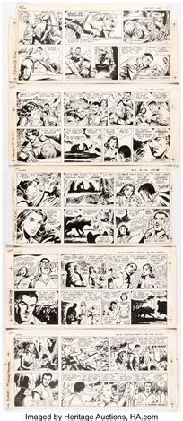 Dan Barry Flash Gordon Sunday Comic Strip Original Art Group Of