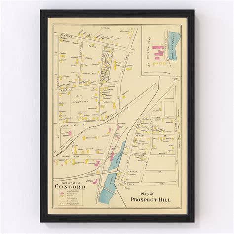 Vintage Map of Concord, New Hampshire 1892 by Ted's Vintage Art