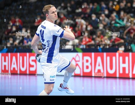 Omar Magnusson Iceland Against Montenegro EHF Euro 2022 Main Round