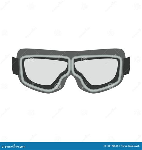 Motorcycle Protective Goggles Vintage Flat Style Vector Stock Vector