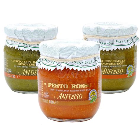 Promo Pesto Basilico Genovese DOP Anfosso Classico Senza Aglio Rosso