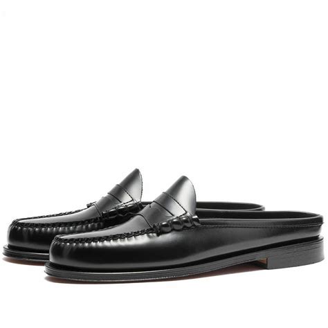 Bass Weejuns Men S Larson Slide In Black Leather Bass Weejuns