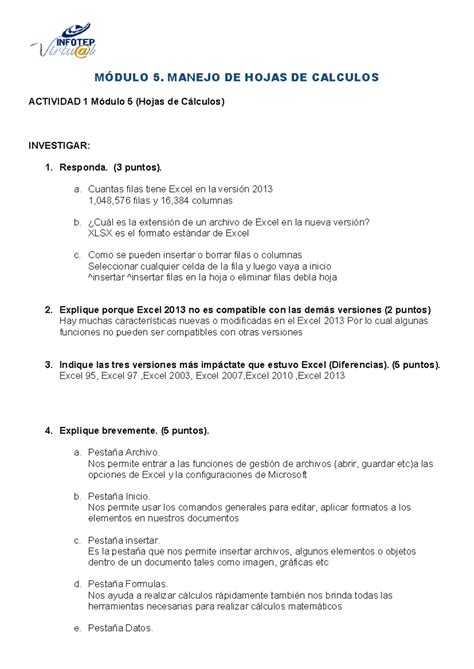 Actividad Modulo Aris M Dulo Manejo De Hojas De Calculos