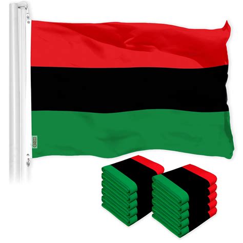 G128 10 Pack Pan African Flag 3x5 Ft LiteWeave Pro Series Printed