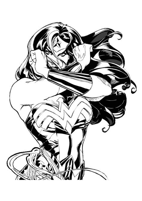 Coloriage Wonder Woman 74643 Super héros Dessin à colorier