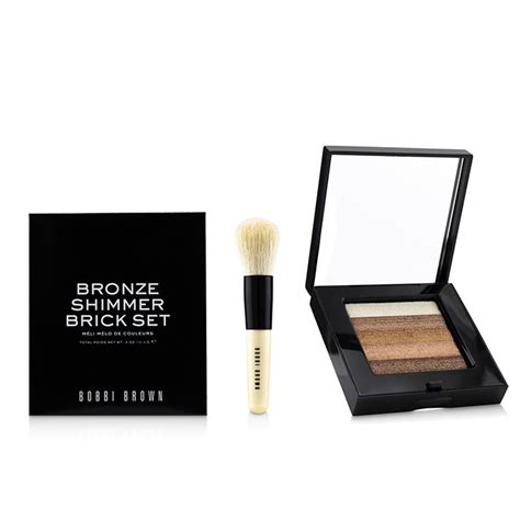 Bobbi Brown Bronze Shimmer Brick Set Bronze Shimmer Brick Compact Mini Face Blender Brush