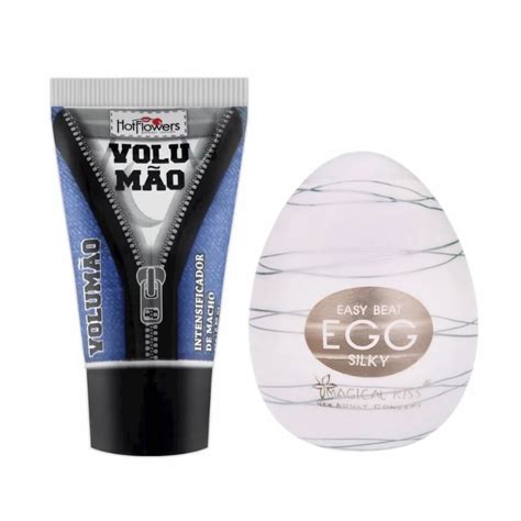 KIT Masturbador Masculino EGG Volumão Gel Masculino Hot Flowers Intensificador de Macho SEX