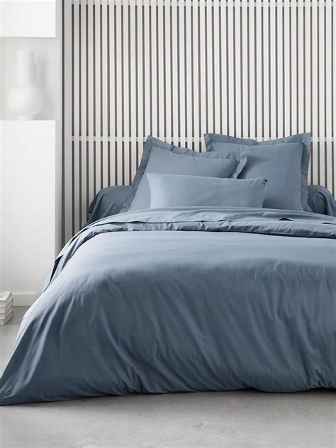 Drap Housse 2 Personnes Uni ESSENTIAL TODAY Bleu Gris Kiabi 9 54