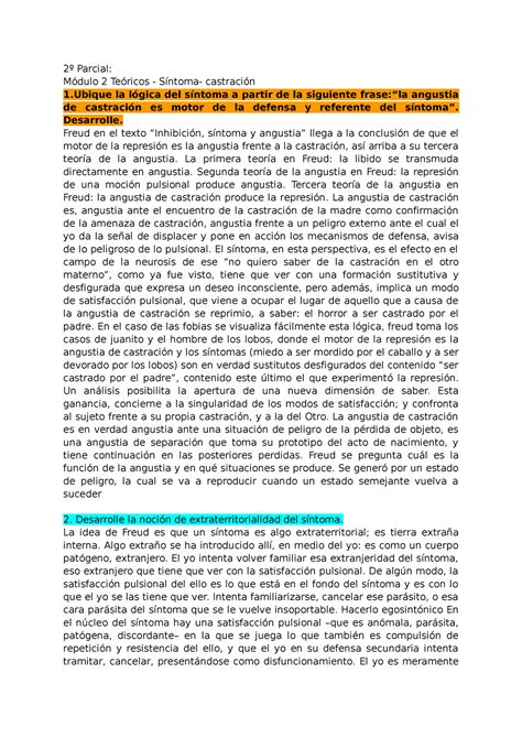 Parcial M Dulos Construcci N De Los Conceptos Psicoanal Ticos