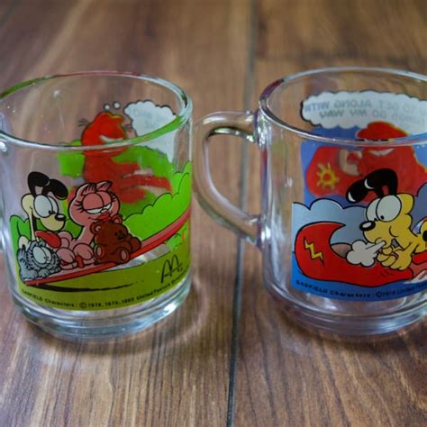 Garfield Glass Mugs Etsy