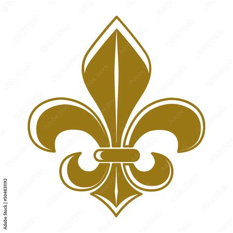 Fleur De Lis Heraldic Icon Vector Logo Template Illustration Design