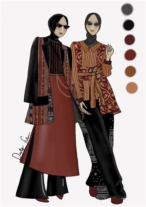 Pin Di ABAYA SKETCH Portofolio Desain Busana Menggambar Model