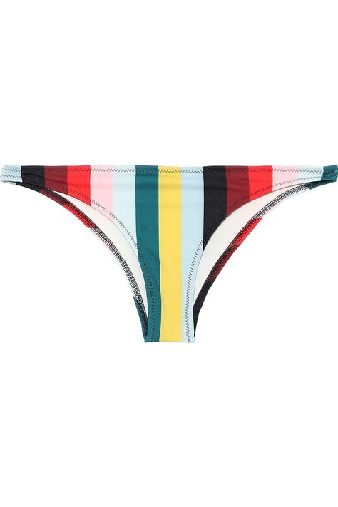 SOLID STRIPED The Rachel Striped Low Rise Bikini Briefs THE OUTNET