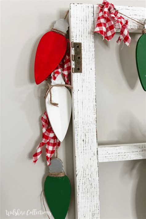 DIY Christmas garland using wooden Christmas light bulbs! - Wilshire Collections