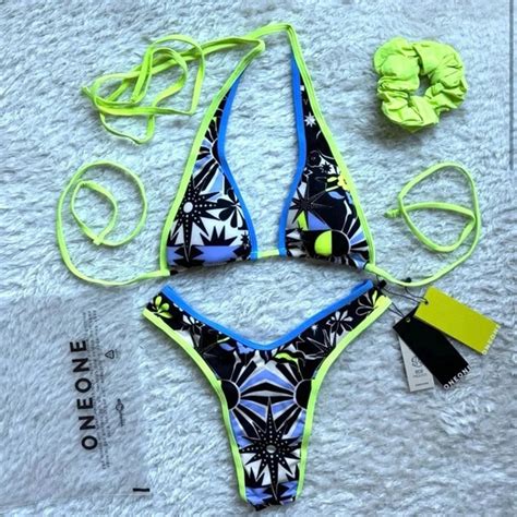 OneOne Swimwear Swim Nwt Oneone Swimwear Bikini Set Sullivans Mikaela Helen New Print Black