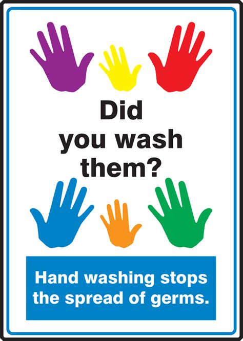 Did You Wash Them Hand Washing Stops Spread Germs Safety Sign MRST541