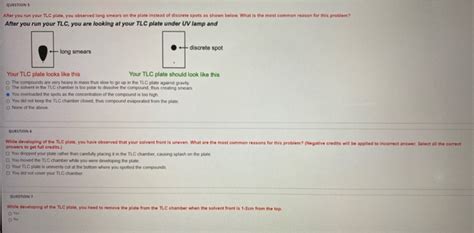 Solved Questions After You Run Your Tlc Plate You Observed