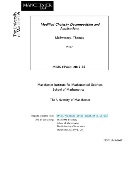 Modified Cholesky Decomposition and Applications | PDF | Matrix ...