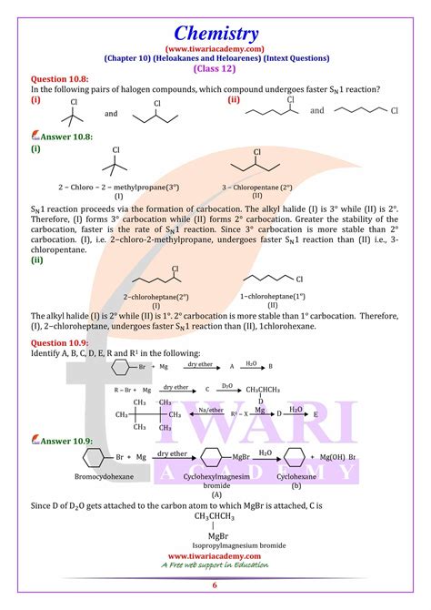 NCERT Solutions For Class 12 Chemistry Chapter 10 Haloalkane Haloarene