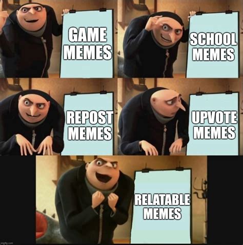 5 panel gru meme Memes - Imgflip