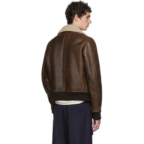 Jw Anderson Brown Shearling Aviator Jacket Jw Anderson