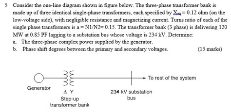 Solved Consider The One Line Diagram Shown In Figure Below The Three Phase Transformer Bank Is