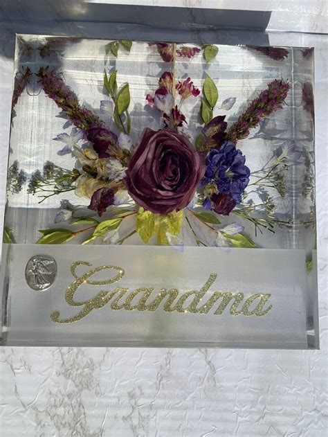 Custom Memorial Block Memorial Display Cremation Ashes Art Memorial