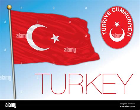 Turquía bandera nacional oficial y escudo de armas Europa y Asia