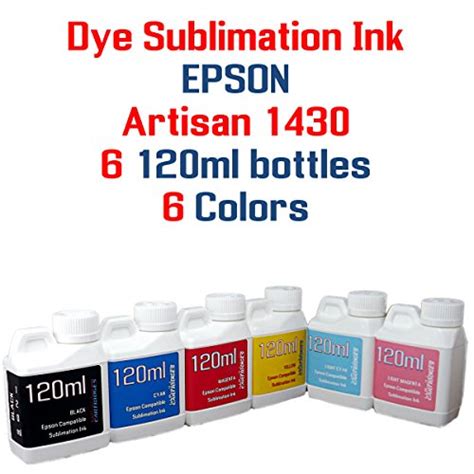 Buy 6 Multi Color Bottles Dye Sublimation Ink 120ml Each Color Epson Artisan 1430 Printer Online