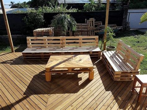 Diy Wooden Pallets Garden Deck Plan Wood Pallet Furniture