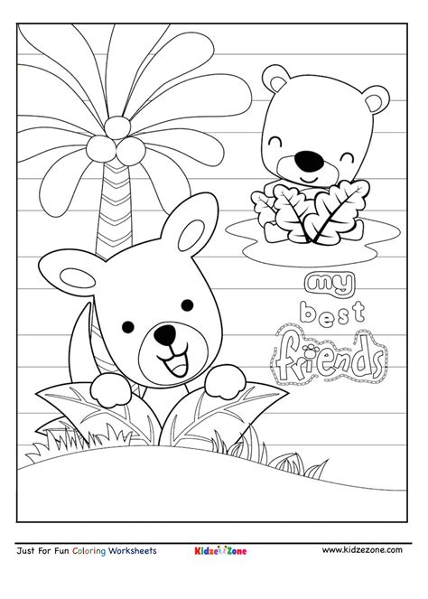 Best bear friends coloring page- KidzeZone