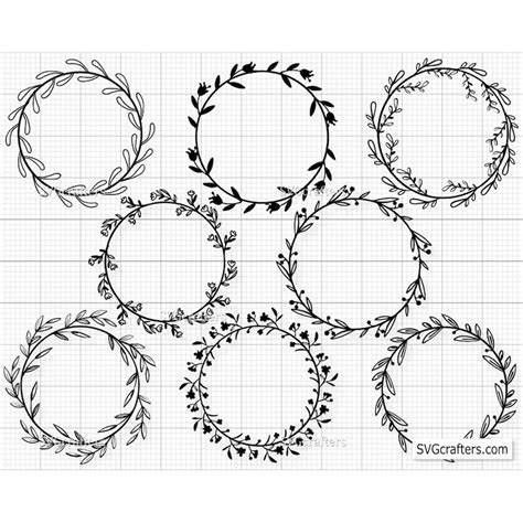 Circle frame svg floral circle svg, monogram svg, floral fra - Inspire Uplift