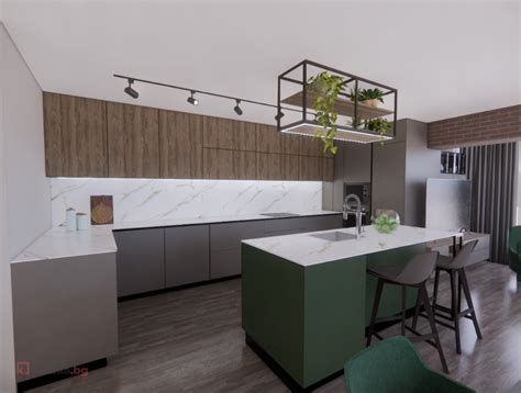 Кухня Ню Йорк- мрамор и горско зелено - Kuhnia.bg