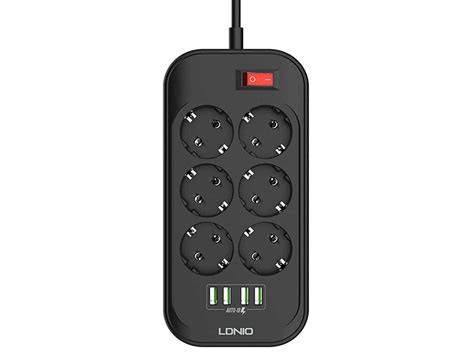 چند راهی برق و شارژ الدینیو Ldnio SE6403 Power Strip دارای 4 پورت USB