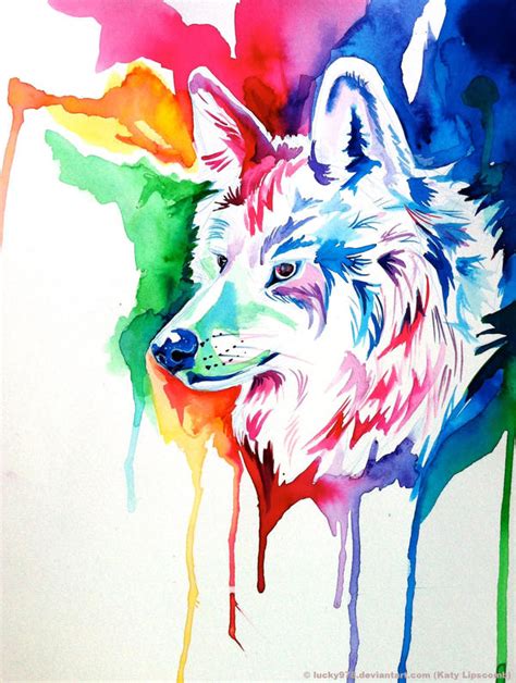 Rainbow Wolf Commission 2 by Lucky978 on DeviantArt