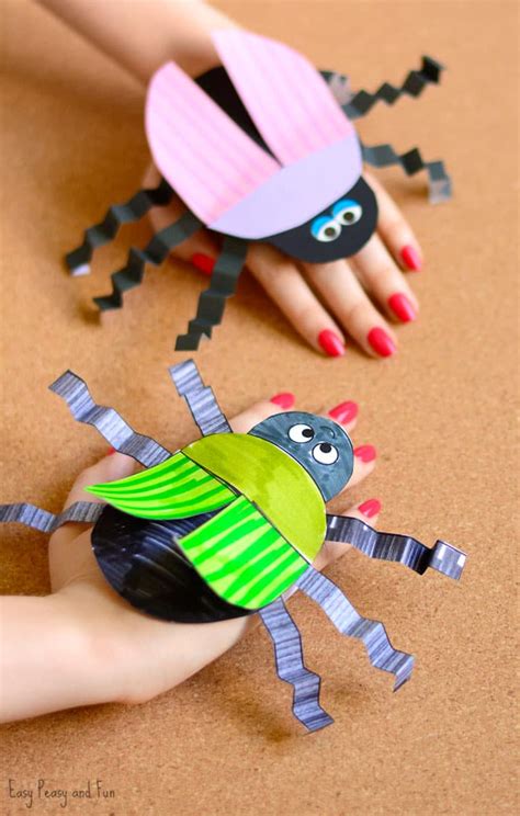 Beetle Paper Hand Puppet Template - Easy Peasy and Fun