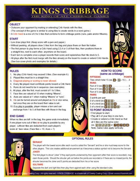 Cribbage Rules Printable