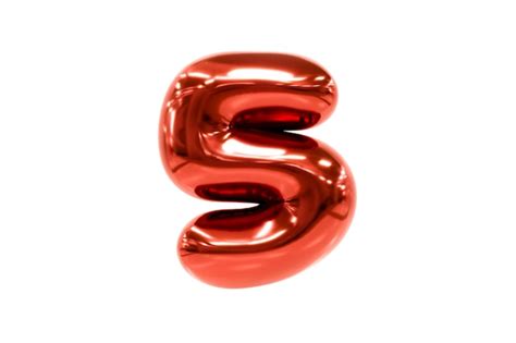 Premium Photo Balloon Font Metellic Red Number Made Of Realistic