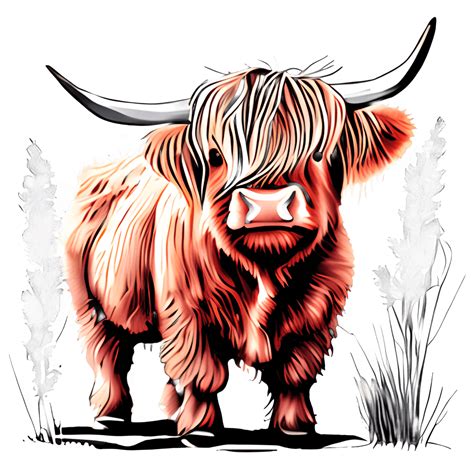 Highland Cow Sketch · Creative Fabrica