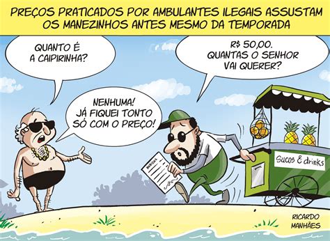 Ambulantes ilegais Charge Notícias do dia