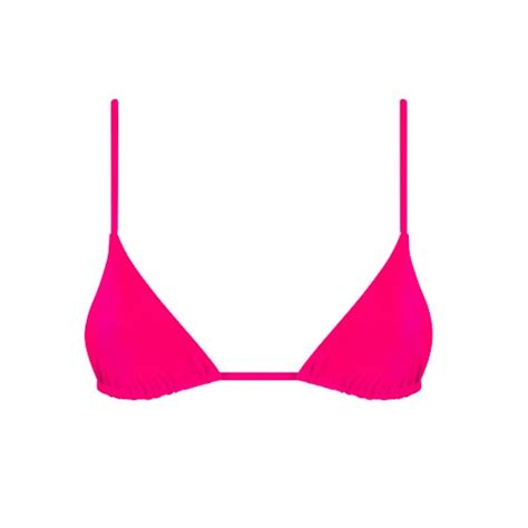 Neon Pink Triangle Bikini Top