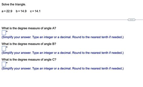 Solved Solve The Triangle Abc If The Triangle E Solutioninn