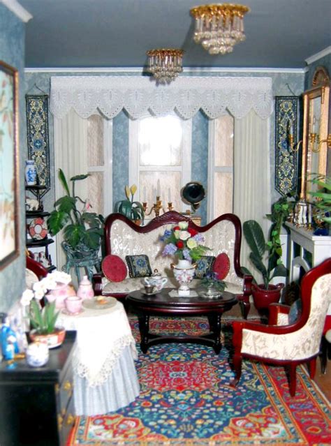 BluKatKraft: Victorian Dollhouse - Living Room 1:12 scale, pt 2