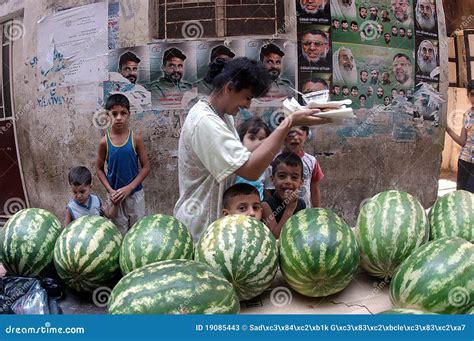 Shatila Palestinian Camp editorial stock photo. Image of bottle - 19085443