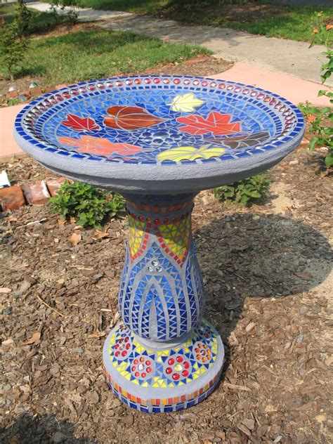 Mosaic Bird Bath Designs Mosaic Birdbath Mosaic Birds Mosaic Garden Art