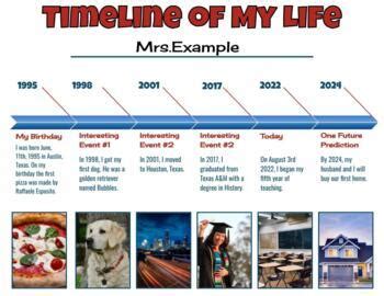 Timeline of My Life! No prep first day of school activity! Digital and Printable