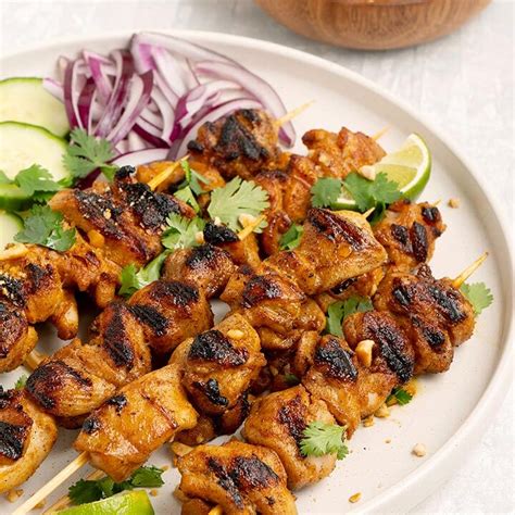 Chicken Satay Skewers With Peanut Sauce Khin S Kitchen Satay Recipe