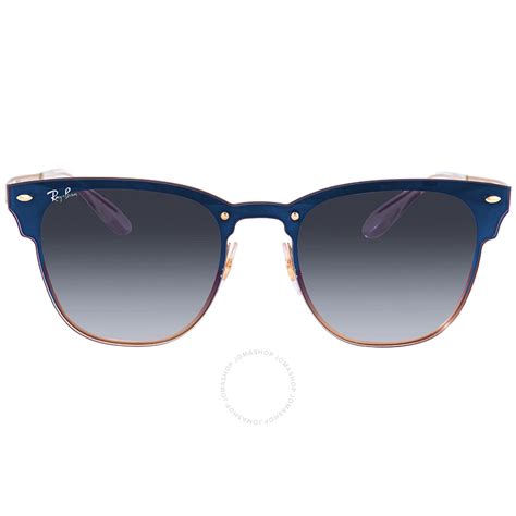 Ray Ban Blaze Clubmaster Blue Gradient Mirror Square Sunglasses Rb3576n